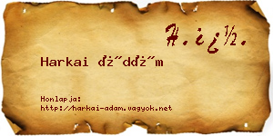 Harkai Ádám névjegykártya